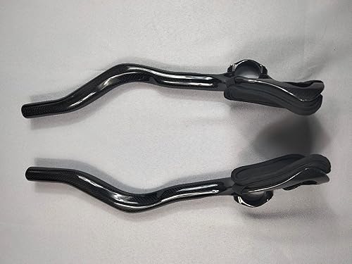 roadkey Barre Aero TT Bike Bracciolo Manubrio in Fibra di Carbonio Aerobar Triathlon 380 mm Carbon Aero TT Bar 30° Estensione bici 31,8 mm TT Bracciolo Manubrio per Bicicletta da Strada (3K nero opaco - Ysert