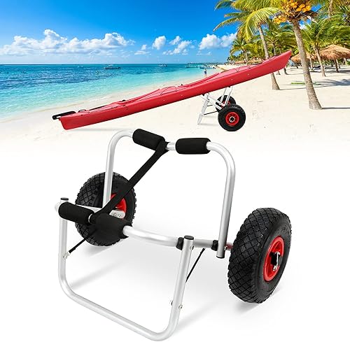 Carrello pieghevole per kayak, canoa, in alluminio, per barca, canoa, surf, canoa, canoa, canoa, canoa, canoa, canoa, carrello per il trasporto fino a 80 kg - Ysert