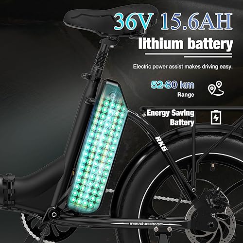 Bici elettrica per adulti Pieghevole Massimo 90 km (effetto ambientale) Batteria rimovibile 36V 12ah, sospensione anteriore della vettura. E-Bike per adulti da 20'. 7 -velocità - Ysert