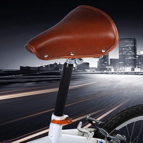 Sellino Bici Morbido Sella Bici Comoda per Uomo Donna, Rivetti Marroni comoda universali Sella Bici Durevole in Pelle PU Spring Spring - Ysert