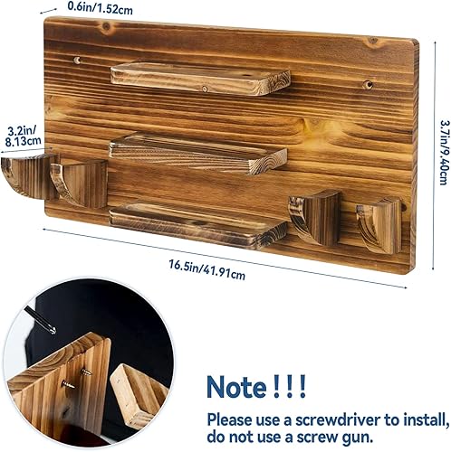 Supporto per racchetta da ping pong, montaggio a parete, in legno, per 6 racchette e 12 palline, organizer per accessori da ping pong, per soggiorno, sala giochi, ufficio - Ysert