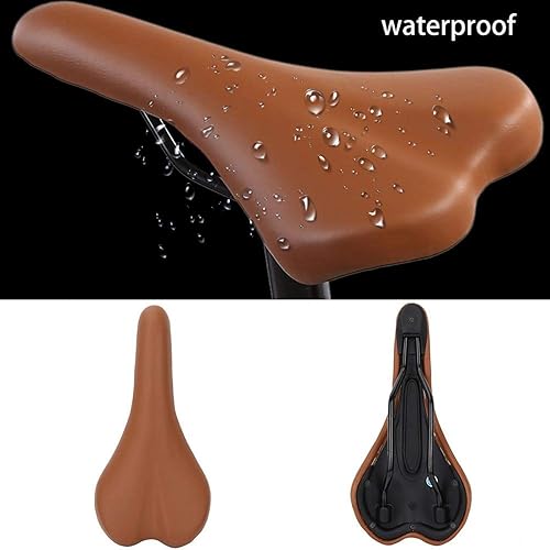 Sella per bici in pelle PU traspirante, per biciclette a scatto fisso(brown) - Ysert