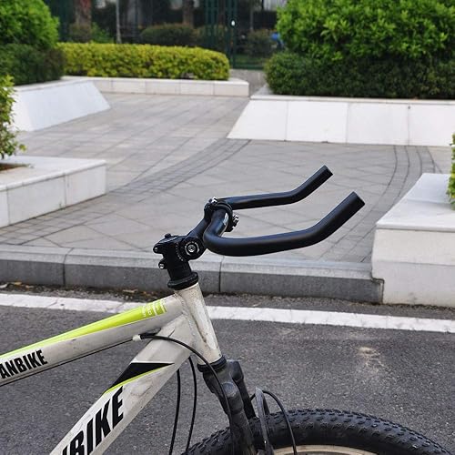 UPANBIKE Bullhorn Riser Bar 25,4 mm 37 cm per bici a scatto fisso manubrio in lega nera - Ysert