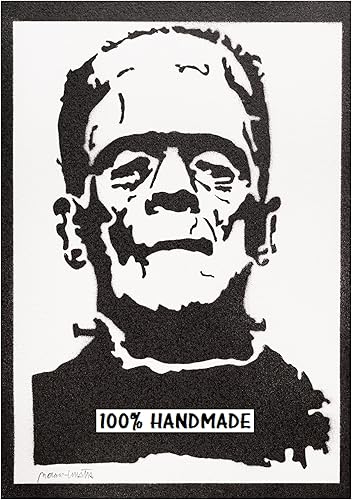 Autentici Graffiti Fatti a Mano Frankenstein Handmade Poster Film Boris Karloff Quadro Moderno Soggiorno Decorazione Parete Regalo Uomo e Donna - Ysert