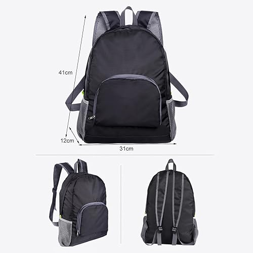 Zaino Pieghevole Ultraleggeri,Zainetto Richiudibile,Foldable Backpack,Zaino Pieghevole Impermeabile,Zaino Pieghevole Leggero,Multifunzione Zaino da Escursionismo per Viaggio,Campeggio,Ciclismo - Ysert