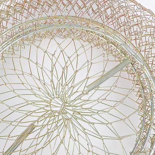 1 pezzo Rete da Pesca con Trappola per Granchi, Cestino Pieghevole per Granchi, Rete da Pesca Pieghevole in Metallo, Design pieghevole, può contenere più pesci, diametro: 30cm, altezza: 39cm - Ysert