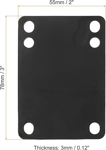 1/8' Rondelle Rialzate per Skateboard, Confezione da 2 Rondelle Rialzate Angolate in Pu 3x2 con Angolazione per Ammortizzazione per Skateboard Truck, Colore Nero - Ysert