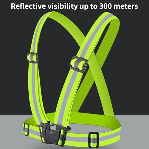Bretelle Catarifrangenti + 2 Polsini Riflettenti Gilet Riflettente ad Alta visibilità con Sacchetto per Corsa Ciclismo attività All'aperto - Ysert