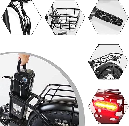 Bicicletta Elettrica Pieghevole, E-bike City Bike con Batteria Rimovibile da 48 V 18A/35Ah,Hydraulic Disc Brake, 20 x 4,0 Pollici Fat Tire, a 7 marce, Bici Elettrica per Adulto Uomo e Donna - Ysert