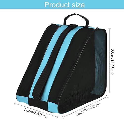Borsa per Pattini a Rotelle, Borsa Porta Pattini Ghiaccio, Borsa per Scarpe da Pattinaggio, Borsa Portapattini, Ice Skating bag, con Tracolla Regolabile,Adatta per Adulti, Bambini (Blu) - Ysert
