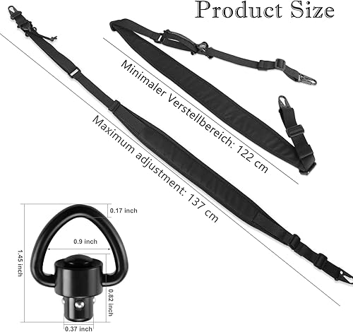 Fionda Tattica a 2 Punti per Fucile Fionda Regolabile per Fucile Cintura Regolabile per Fucile Fionda Regolabile a Sgancio Rapido per Sport all'aperto e Gioco (Nero) - Ysert