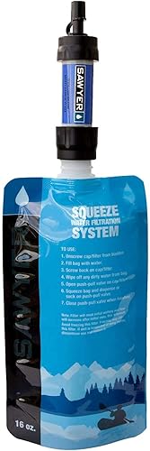 Filtro per acqua Sawyer Mini PointONE per uso esterno - Rimuove il 100% dei microplastici e il 99,99999%* di tutti i batteri - Compatto, leggero e filtra fino a 100.000 galloni (SP107) - Ysert