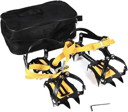 Ramponi Alpinismo, Ramponi Dispositivo di Trazione Tacchetti Alpinismo Anti Slip Ramponi Cintura da Sci per Ghiaccio Neve Sicuro Proteggere Scarpe Ramponi Sport Estremi - Ysert
