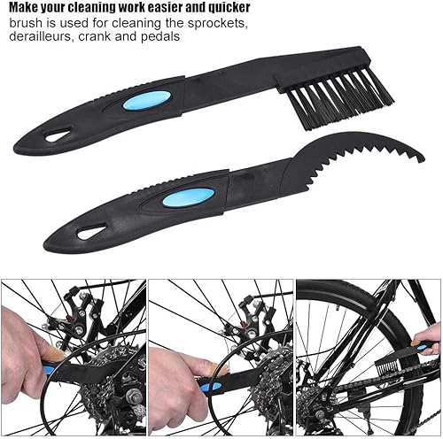 2Pcs Spazzole per la pulizia della bici Spazzole multiuso per il lavaggio della bicicletta per catena Manovella Pignone Set di strumenti per la pulizia della bici - Ysert