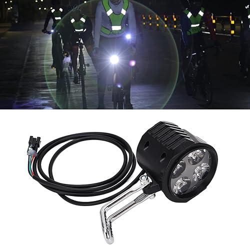 Il Faro Per Clacson Per Bici Elettrica Universale 2 in 1 Migliora La Tua Esperienza di Ciclismo con La Luce Anteriore Per Scooter Elettrico da 10 Pollici Adatta Per Bici E Scooter Elettrici da 12-72 V - Ysert