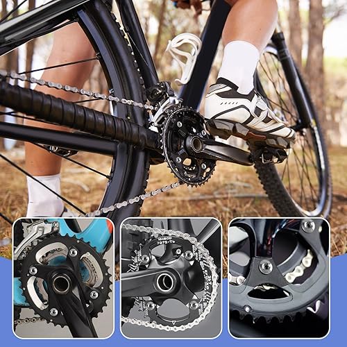 10 Viti per Piatti di Catena con Chiave Allen, Viti per Piatto Singolo e Doppio, Pezzi di Ricambio per Biciclette da Strada e MTB, Fissaggio per Piatti di Bicicletta - Ysert