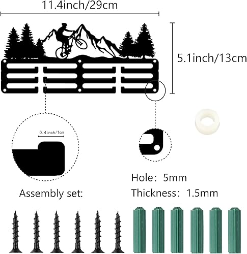 CREATCABIN Porta Medaglie Sportive Porta Medaglie Balletto Espositore Premi Danza Montaggio A Parete Decorazione Piccola Metallo Porta Medaglie Casa Medaglia Ginnastica Oltre 40 medaglia Nero 29x13cm - Ysert