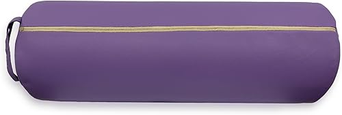 Cuscino a Rullo, 55 x 20 cm, Viola, Similpelle, Ergonomico, Imbottito in Schiuma, per Yoga, Fitness, Massaggio - Ysert