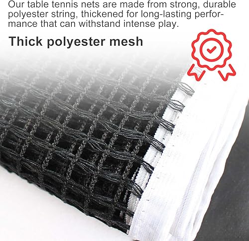Rete Ping Pong 180 × 15 cm, 2 Pezzi Rete Pieghevole Ping Pong, Telo Copri Tavolo Ping Pong Esterno, Tecnologia del Cavo di Rete Spesso, per Tavoli da Ping Pong di Dimensioni Standard - Ysert