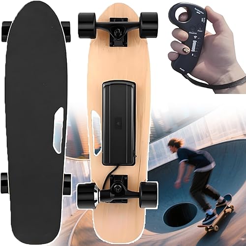 ErShangMao Skateboard Elettrico Portatile Cruiser - Longboard Elettrico Leggero con Telecomando, velocità Massima 15 Km/Autonomia 8 Km | per Principianti, Adolescenti E Adulti - Ysert