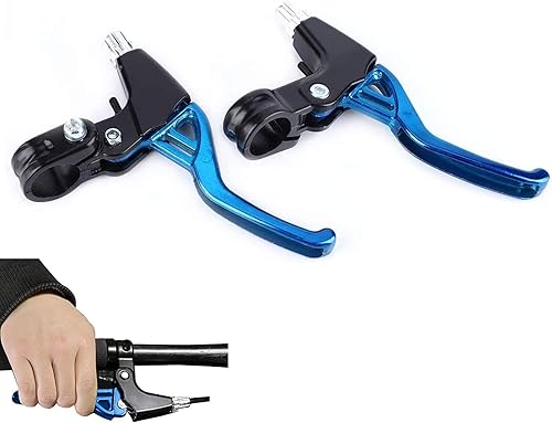 1 Paio di Maniglie del Freno per Bici, in Lega di Alluminio, Mountain Bike, Bicicletta da Strada, Leve del Freno, Diametro 2,2 cm(Argento) - Ysert