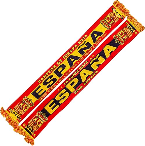 Generisch Campionato europeo della Spagna 2024 Sciarpa, Campeon de Europa, blu, nero, giallo, 145 cm - Ysert