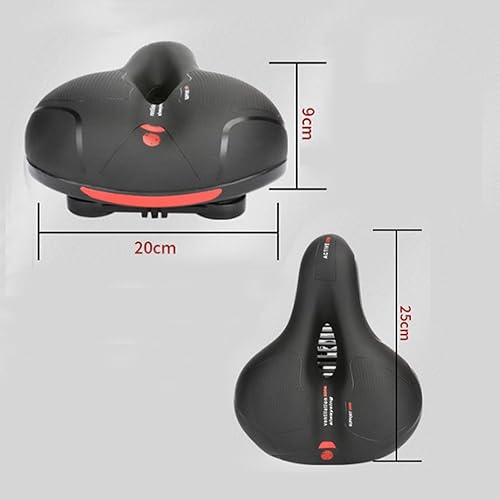 Sella da bicicletta，Confortevole sella bicycle seat spaziosa，Sellino Bicicletta Traspirante Ergonomica，Sella per bicicletta comoda e morbida，con strisce di avvertimento rosse - Ysert