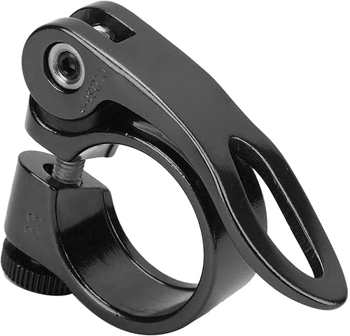 Clamp di Tubo per Bici in Alluminio Leggero - Collar per Pagamento del Sedile da 28,6 Mm a Rilascio Rapido Biciclette a Marcia Fissa (BLACK) - Ysert