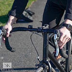 Kellago - Tappi per manubrio bicicletta da corsa, in gommapiuma, colore: nero