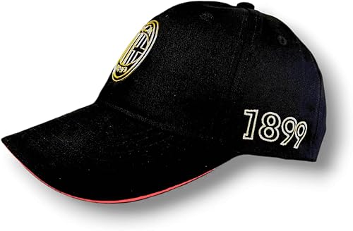AC Milan Cappellino Trucker con Visiera e Retina, Cotone, Poliestere, Grigio, Nero, Rosso Taglia Unica Regolabile - Ysert