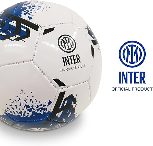 Pallone da Calcio Ufficiale Inter Neroazzurri Mondo in cuoio Ø cm 23 gr 300 - Misura 5 + Portachiave calcio - Ysert