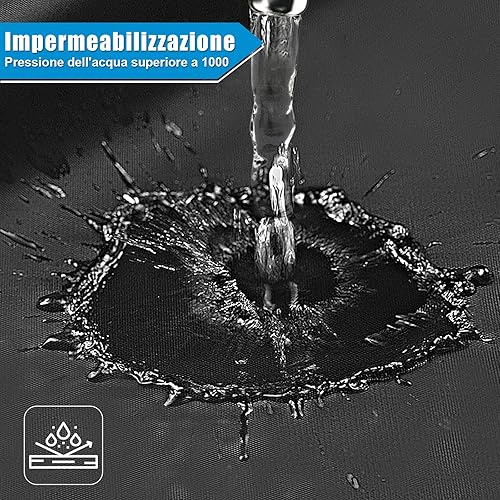 Telo Copri Bicicletta Impermeabile Anti-UV per 2 Bicicletta, Copribici Copertura 190T Custodia Protettiva per Bicicletta - 200×90×110cm, Nero - Ysert