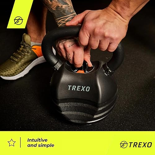 Kettlebell - Manubrio a sfera regolabile, gamma di peso regolabile 4/7/9/11/14 kg, in ghisa per esercizi versatili, Crossfit, Dumbbell, manubri professionali, Kettle Bell, nero - Ysert