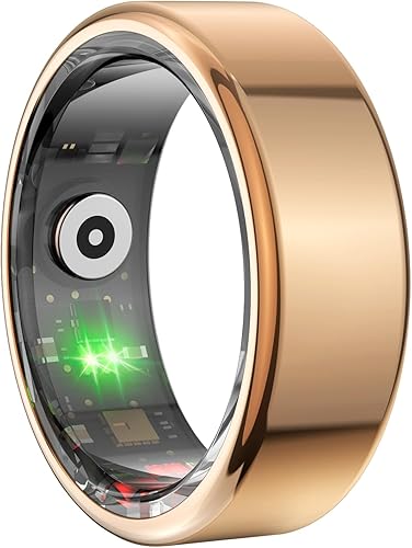 Smart Ring Health Tracker, IP68 Impermeabile Indossabile Anello Fitness Tracker per Donne e Uomini, Fitness Sonno Frequenza Cardiaca Tracker Ossigeno nel Sangue Pedometro con App - Ysert