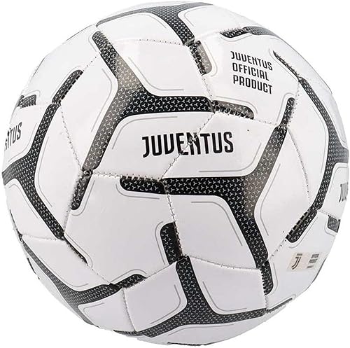 Pallone da Calcio Ufficiale Juventu Bianconeri Mondo in cuoio Ø cm 23 gr 300 - Misura 5 + Portachiave calcio - Ysert