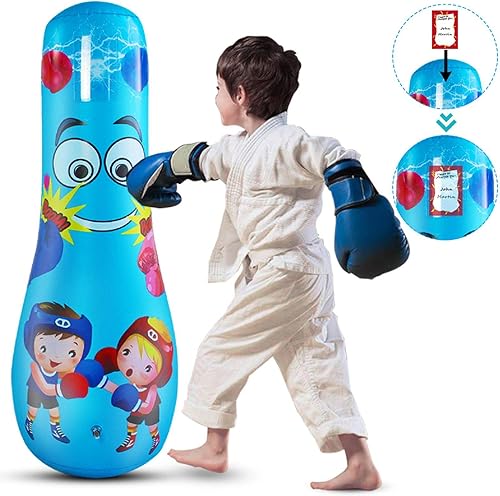Sacco da boxe gonfiabile per bambini, per fitness, boxe, gonfiabile, borsa da boxe indipendente, gioco per allenamento di riduzione dello stress sportivo, pratica karate Taekwondo bambini - Ysert