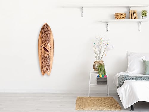 DECLINA, Tavola da surf decorativa, decorazione da parete, surf decorativo, alu-dibond, tavola da surf decorativa Hawaii Beach, 100x30 cm - Ysert