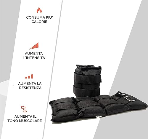 Pesi per Riabilitazione di Polsi, Mani, Caviglie, Polpacci 2 x 2.5 kg CAVIGLIERE/POLSIERE Regolabili - Ysert