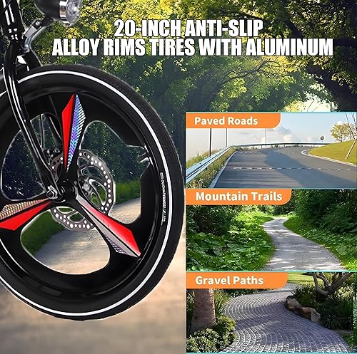 7 Velocità variabile bicicletta Mountain pieghevole 20pollici Telaio in acciaio ad alto tenore di carbonio Folding bike Adatto per Adulti donne uomini e adolescenti Bici da città - Ysert