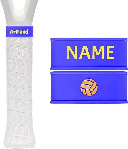 2 Pezzi di anelli in silicone per impugnatura per racchetta da tennis con nome personalizzato, anelli in gomma per racchetta da tennis, anello di fissaggio per il nastro della racchetta - Ysert