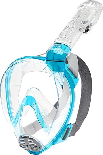Cressi Baron Full Face Mask, Maschera Snorkeling Integrale Anti Fog Facciale Comfort Valvola Scarico E Dry Gioventù Unisex, Trasparente/Acquamarina, Junior - Ysert