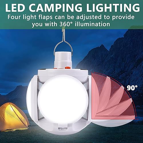 Lanterna da Campeggio a Led Solare, Luce da Campeggio 5 Modalità di Illuminazione, Lampade Ricaricabili da Esterno IPX7 Impermeabile per Tenda Campeggio Pesca Emergenza - Ysert