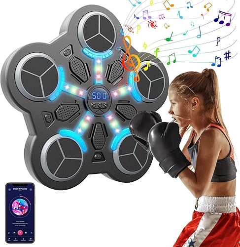 Macchina Da Boxe Musicale, Wall Boxing Machine Kids, Music Boxing Training Machine, 3 Modalità E 3 Velocità per Principianti E Professionali Boxe E Taekwondo Formazione - Ysert