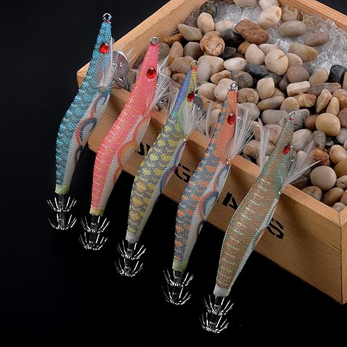 Set di esche da pesca per pesci di tihen, calamid jigs Octopus, esche artificiali, jighaki, acqua salata, esche dure da pesca - Ysert