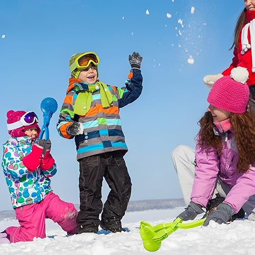 Palla di Neve Creatore,4 Pezzi Clip per Palla di Neve,Giocattoli per Fare Palle Neve,Muffa Palla di Neve per attività All'aperto dei Bambini sulla Neve/Spiaggia,Casuale Clip per Palle di Neve - Ysert