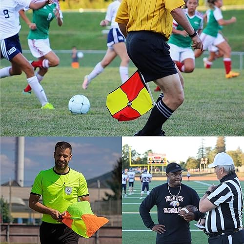 LONGHAO 4 PCS Carte per Arbitri di Calcio Bandiera dell'Arbitro di Calcio Set di Carte da Arbitro Fischietti Arbitro in Metallo Scheda Arbitro Rosso Giallo,con Fischietto - Ysert