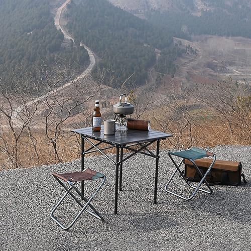 TRIWONDER Sgabello Pieghevole Portabile Campeggio Sedia Pieghevole Leggero Alluminio Seggiolino Richiudibile Sgabello da Pesca Spiaggia Mare Picnic - Ysert