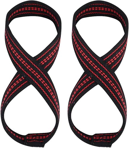 Cinghie per Sollevamento Pesi Figura 8, Supporto Ganci Palestra Polsi Cross Training Protezion da Polso Impacchi Uomini Donne Fitness Polsini In Cotone Tirare Su Stacco Terra Manubri - Ysert