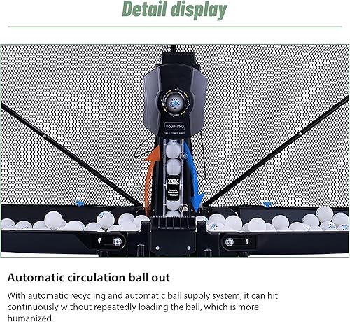 Robot da Ping Pong, 50W Macchina Automatica per Palline da Ping Pong con Rete per la Raccolta delle Palline per Allenamento, 36 Diverse Palline Rotanti - Ysert
