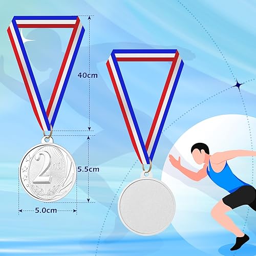 12pz Medaglie d'oro Medaglie per Bambini/Studenti/Giocatore/Atleta Medaglie in Metallo con Nastro Collo Vincitore di Medaglie - Ysert